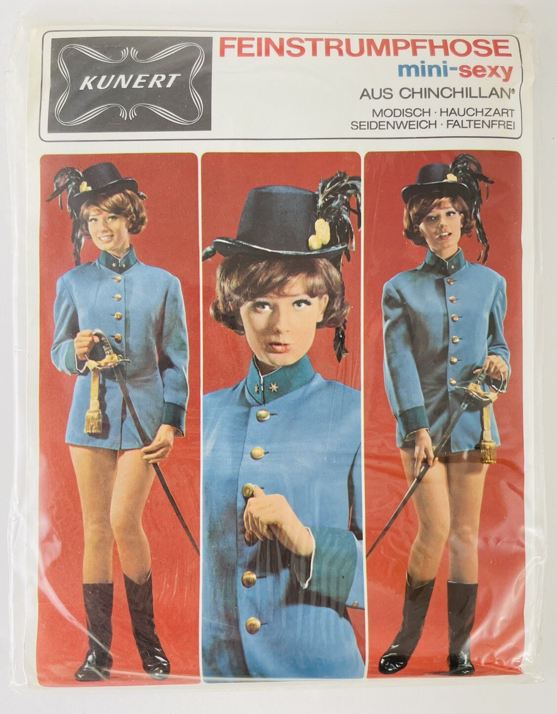 One Pair 1960s Kunert FEINSTRUMPFHOSE MINI-SEXY 3122 VIENNA GR. 1 Nylons Germany