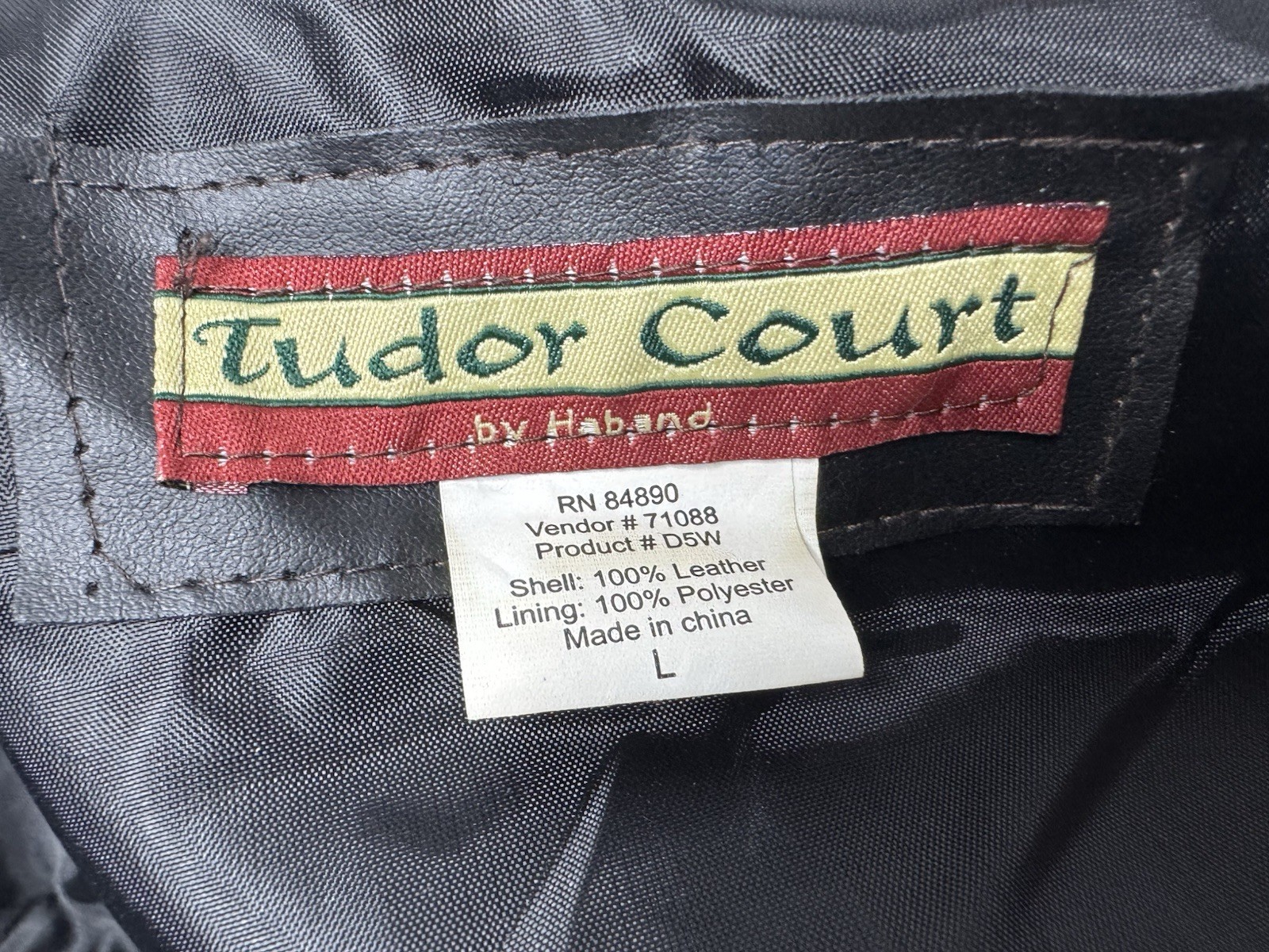 Vintage Y2K Tudor Court Women’s Black Patchwork Leather Jacket Coat Size L