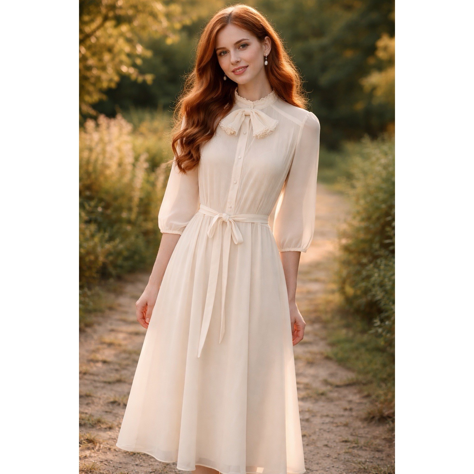 Vintage Miss Oops Of California Ivory Size 10 Beautiful Classic Dress