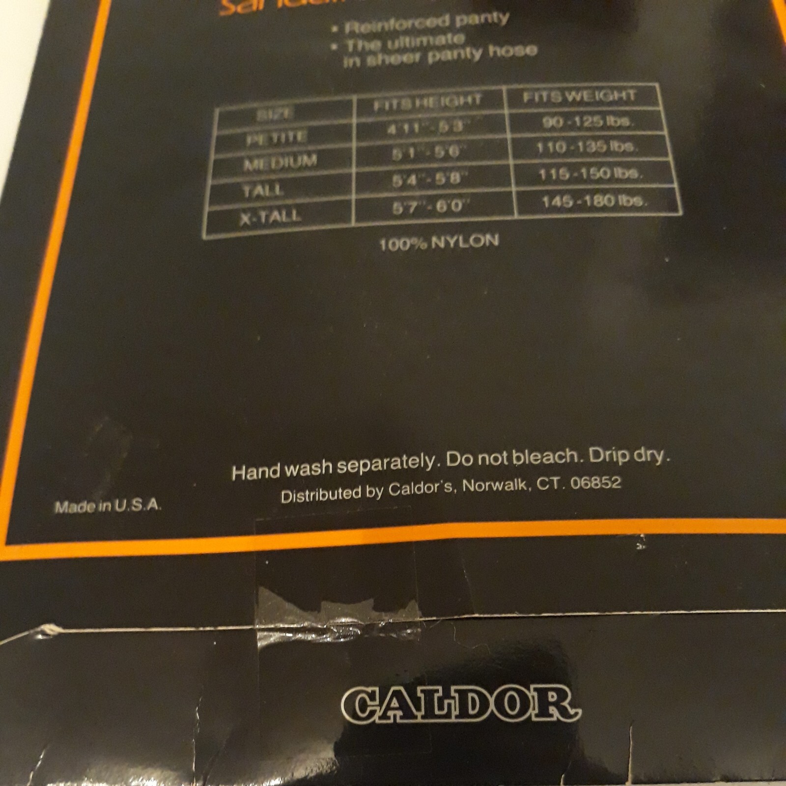 NOS 1980’s Caldor Ultra sheer sandal foot Pantyhose nylon sz X-Tall Black XL B4