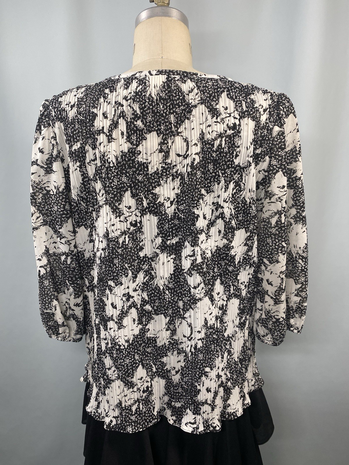 Vintage Dress SIZE XL 15/16 black ruffle flapper drop waist GOOD TIMES 70s 80s