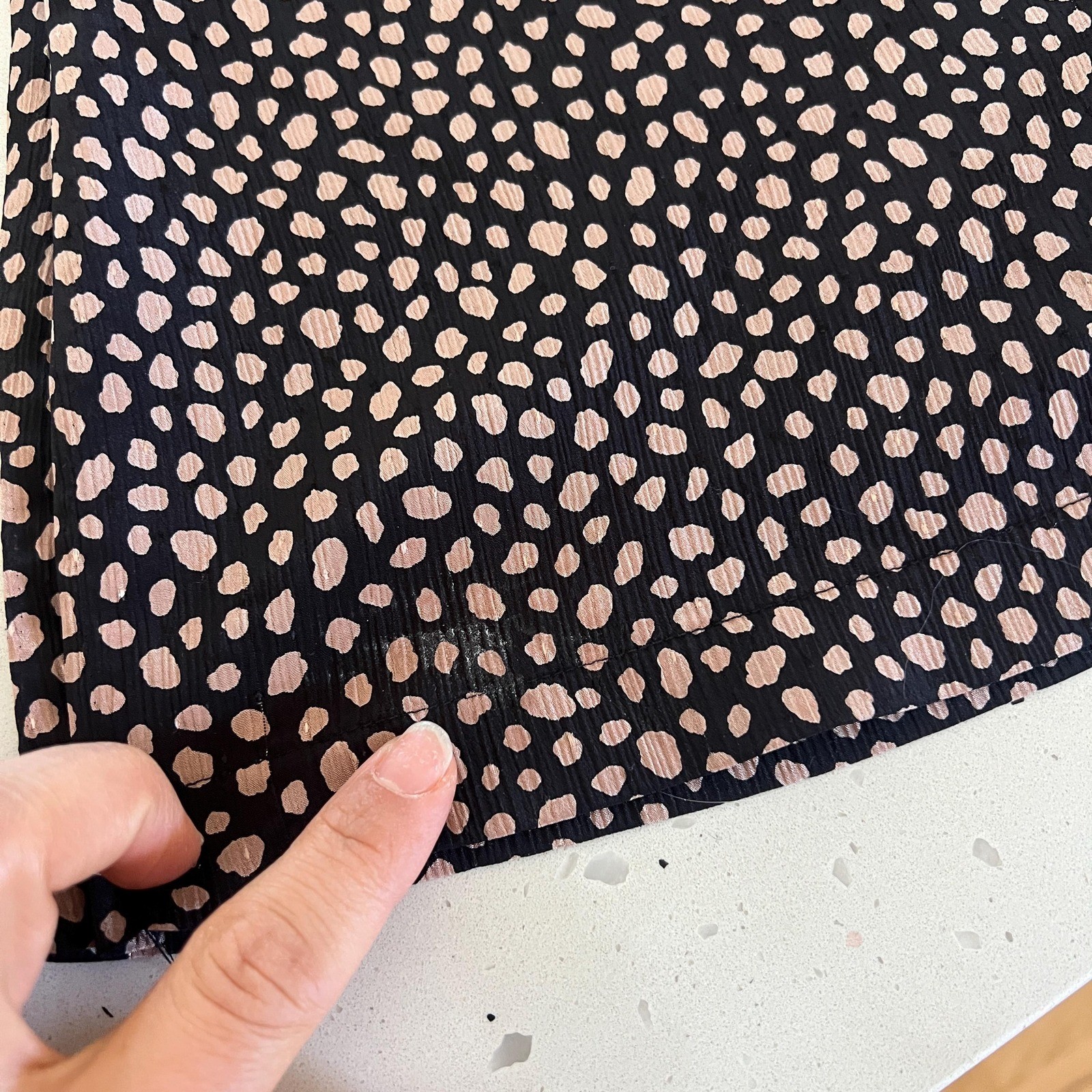 vtg 80s animal spot XS cravat button down blouse brown black neutrals