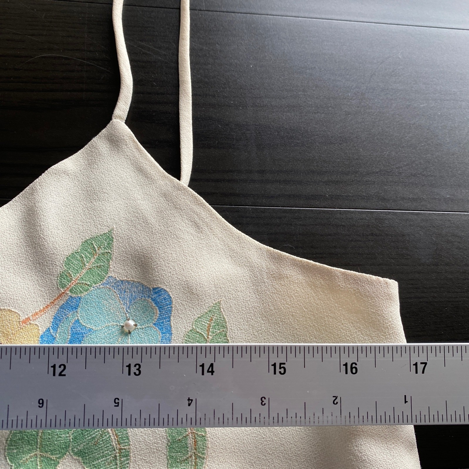 90s Vintage Cami Large Colours Soft Romantic Cream Floral Boho Floral Made USA