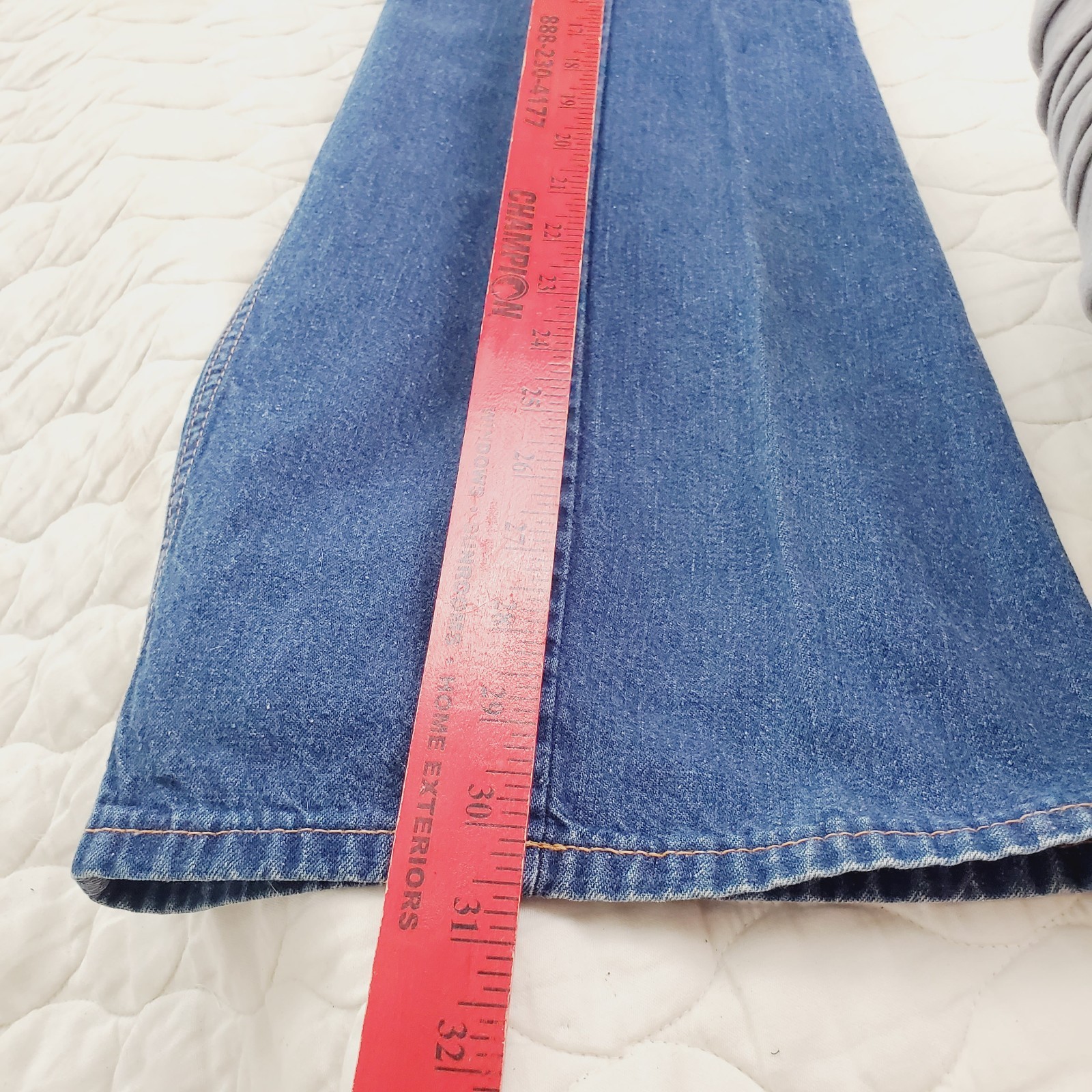 Vintage Male Slacks Jean 28×31 10” Bell Bottom Flare Leg Blue Women’s Pant 60s