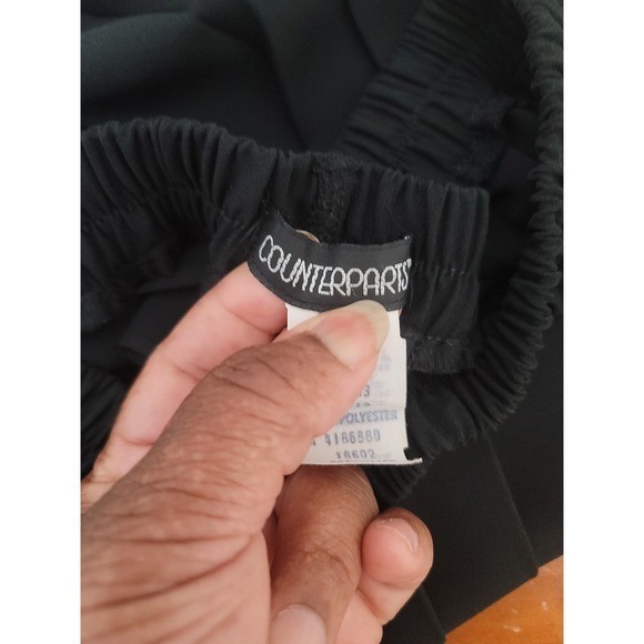 VTG Counterparts Pleated Maxi Skirt Women’s M Black Elastic Waist Casual Grunge