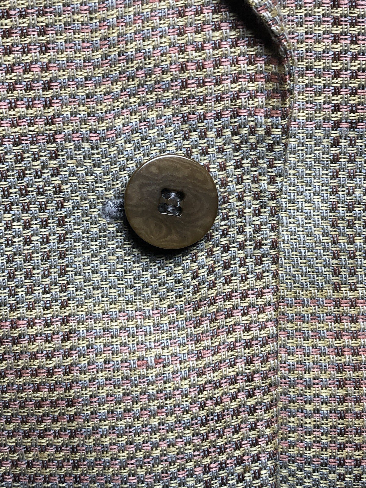 Vtg 80s Giorgio Armani Le Collezion Pink Blue Tan Plaid Long Blazer Italy 40 M