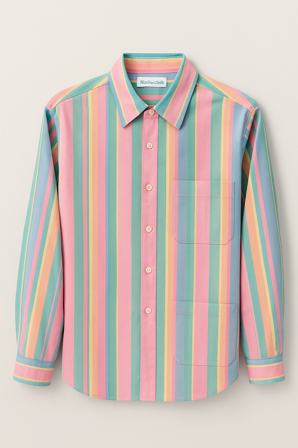Vintage 80s 90s Mark, Fore & Strike Women’s Pastel Stripe Shirt Size 6 Button Up