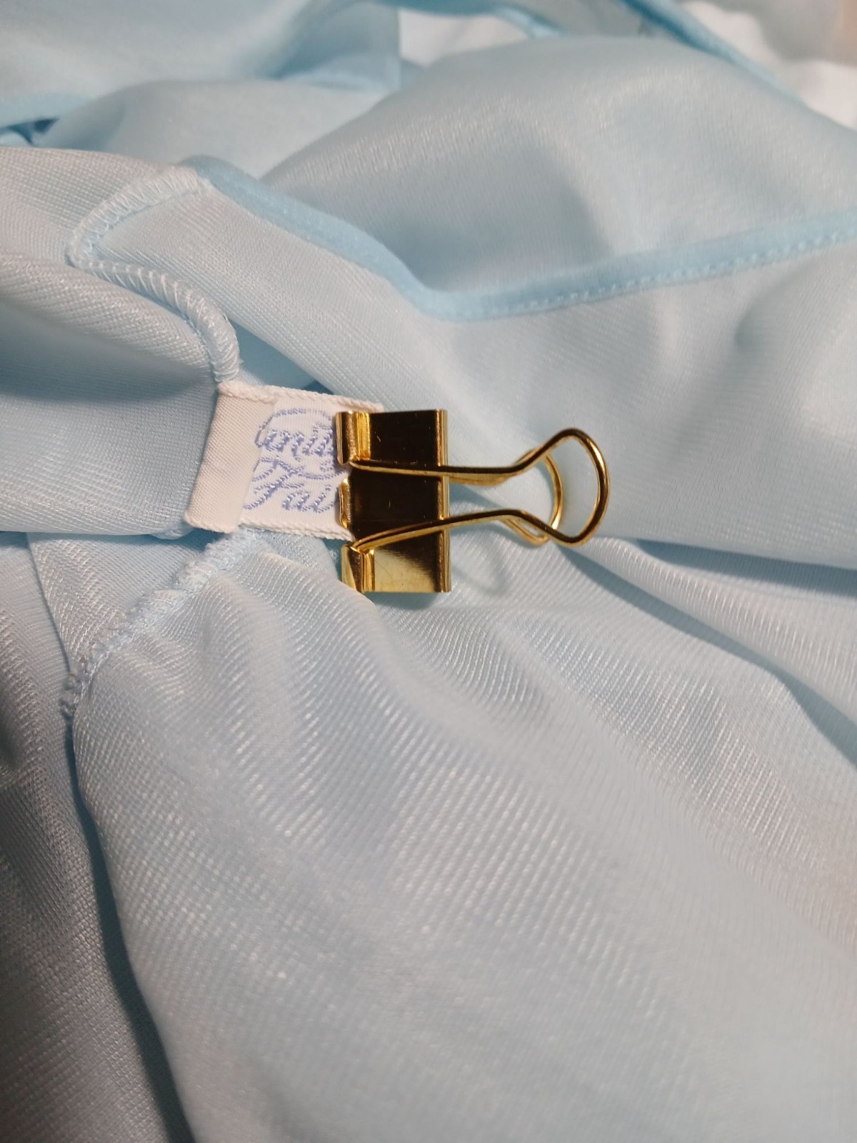 Vanity Fair Vintage 50s Blue Nightgown Size 32 Ribbon Trim Double Nylon Lace