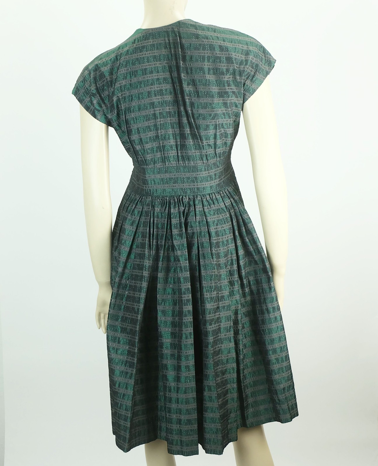 1950s DRESS model dress true vintage rockabilly size 36 wide skirt shiny