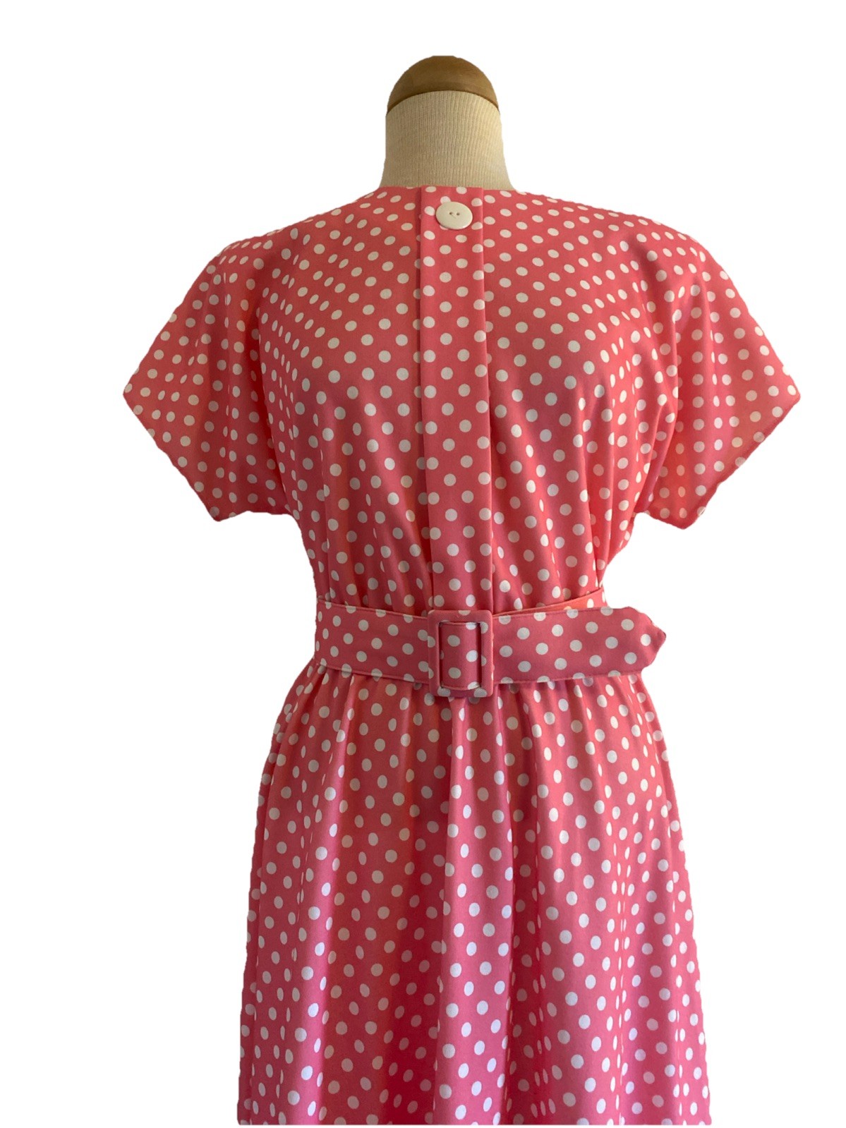 Meryl Fashions LTD Pink Polkadot Aline Dress With Belt I Love Lucy Look, SZ 14