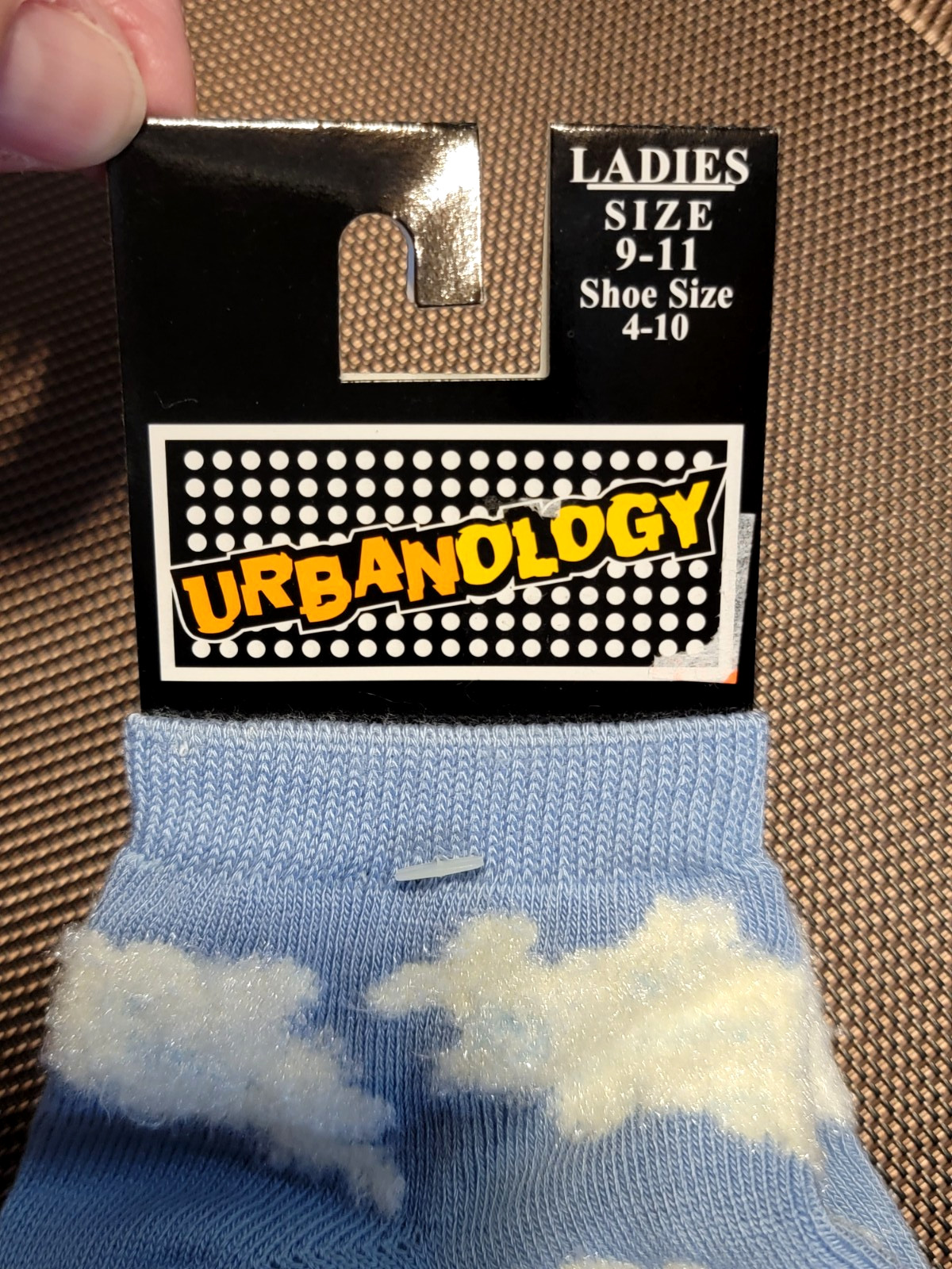 Vintage URBANOLOGY Ladie’s Blue White Cloud Ankle Socks Size 9-11 New NOS