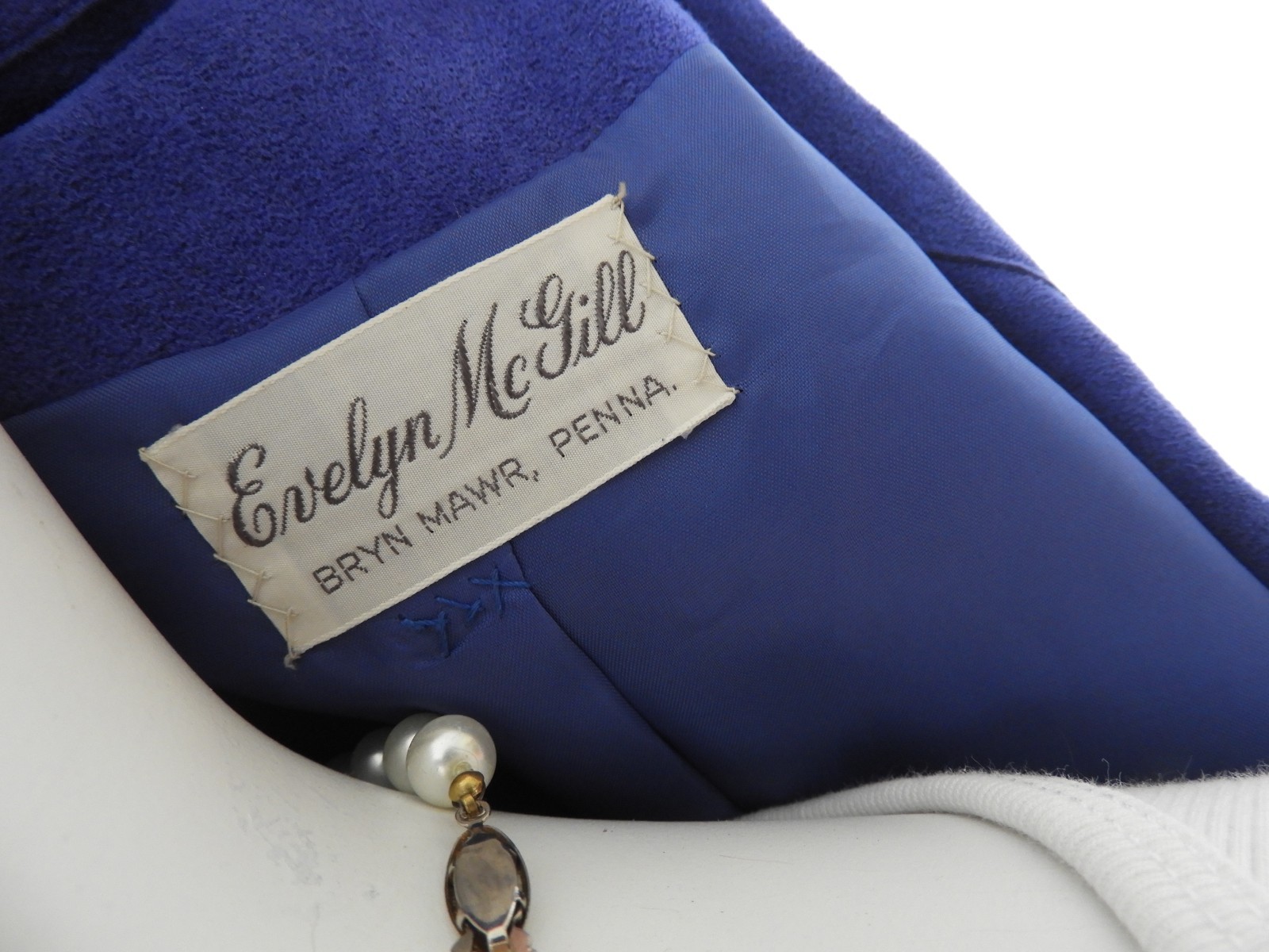 Vtg 1990 s Blue Ultrasuede Duster & Skirt Suit Set Evelyn McGill sz S/M