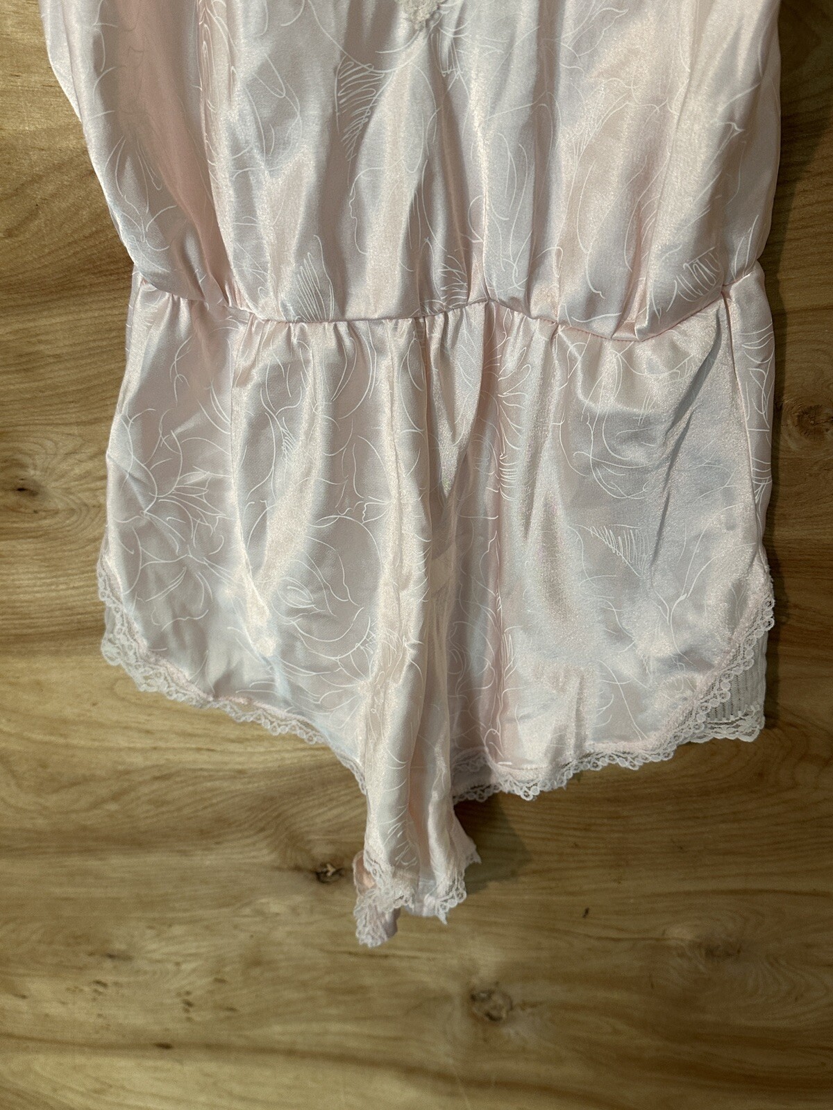 Vtg MAIDENFORM Chantilly SATIN Slip TEDDY Lingerie BODYSUIT Lace S 32 Union Made