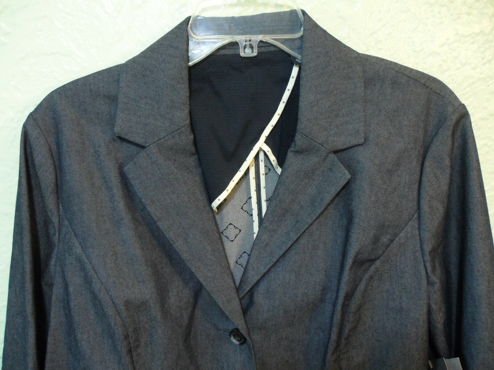 Liz Claiborne Denim Jacket 3 Button Blue Blazer Stretch Sz 16 NWT $139