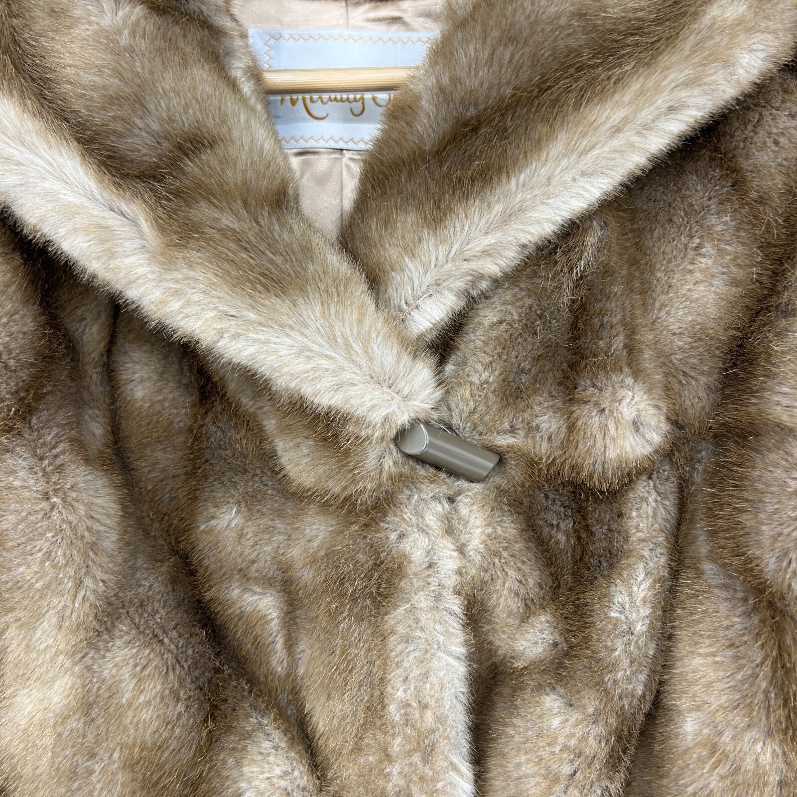 MILADY SHOP Vintage Pastel Mink Coat Womens S/M A-Line 1960s Collared Long Lined
