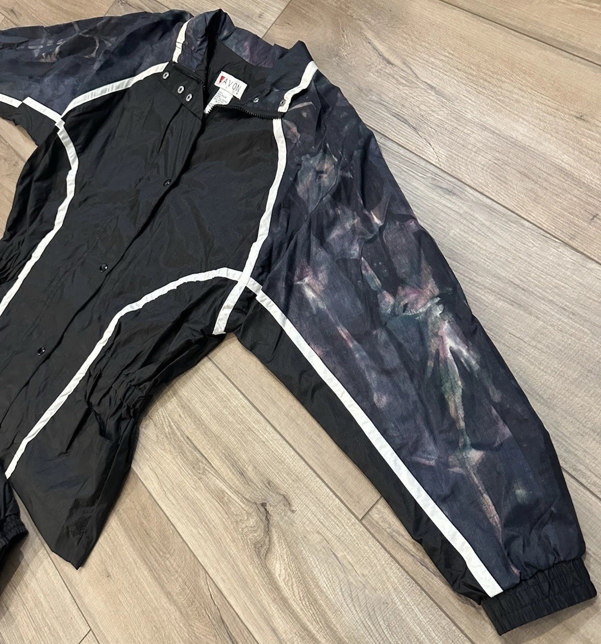 VTG 90s Lavon Windbreaker Tracksuit Set Womens Medium Black Hong Kong
