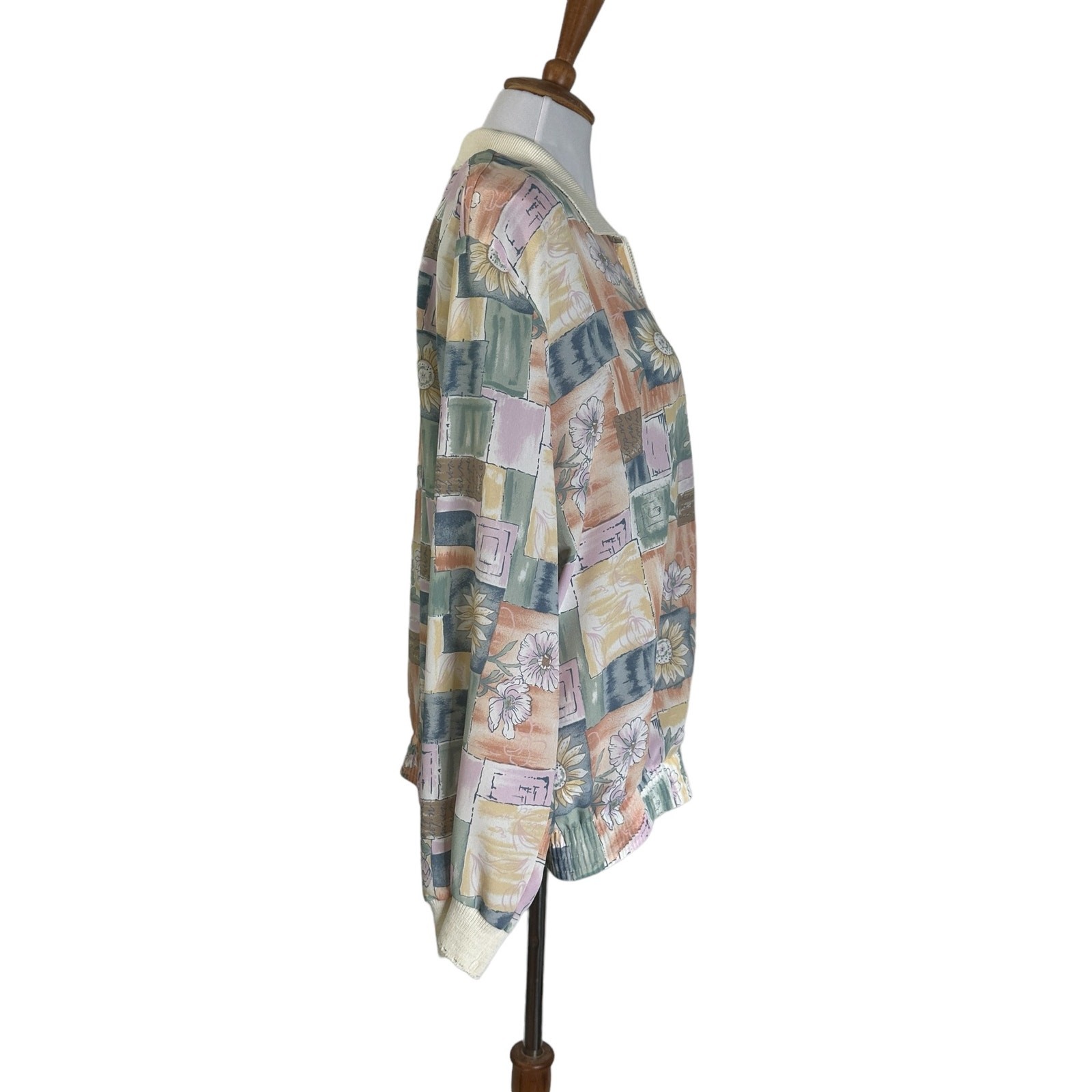 Vintage 1990s Teddi Pastel Multi Print Lightweight Jacket Windbreaker L/XL
