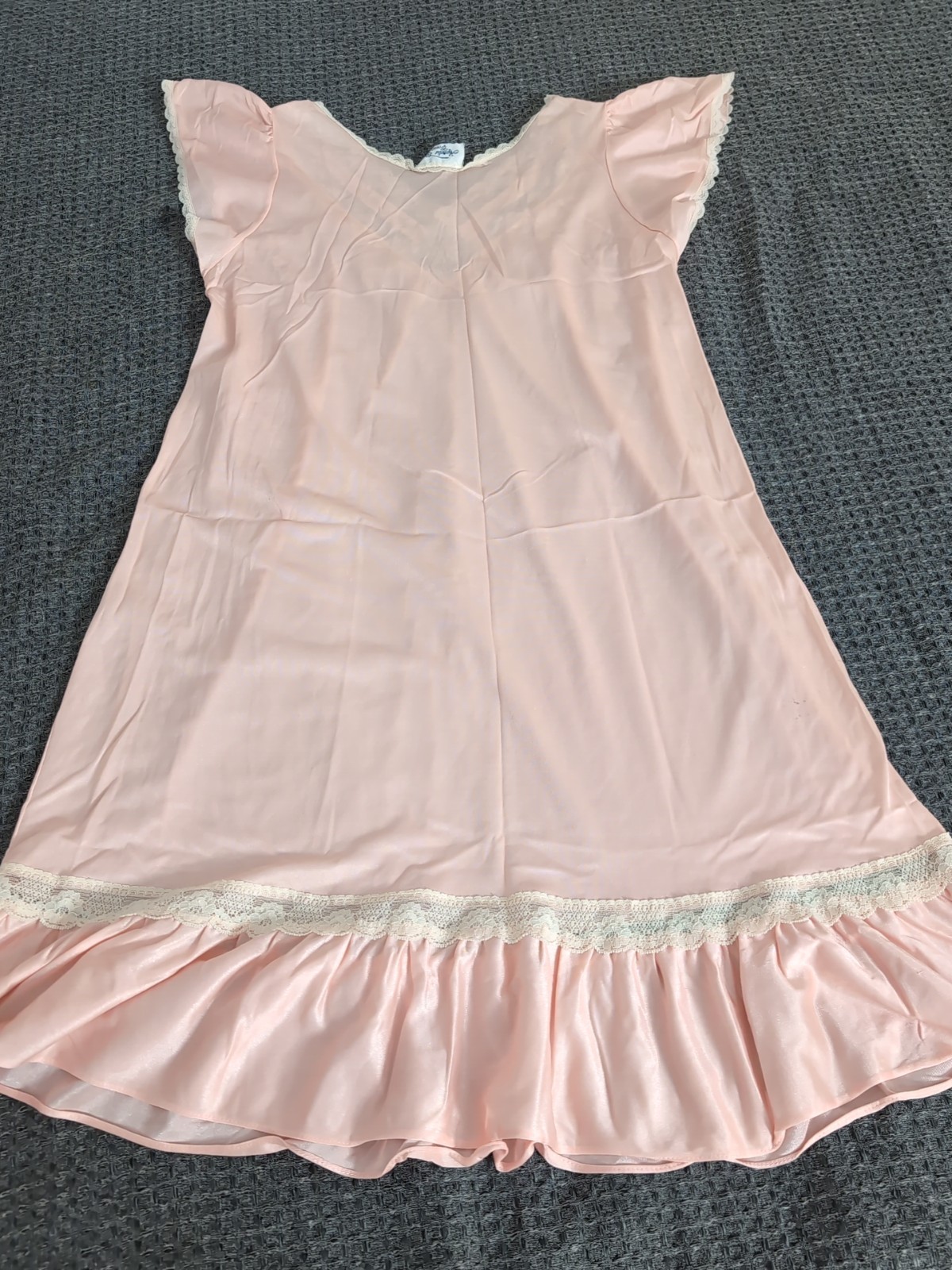 Vintage Natalie Creations Nightgown Nylon Lace Size Medium