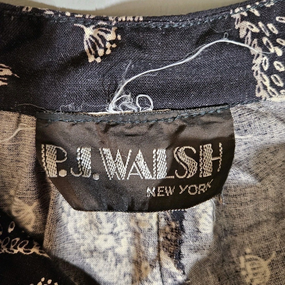 Vintage PJ Walsh New York Animal Print Maxi Shirt Dress ILGWU Black White Small
