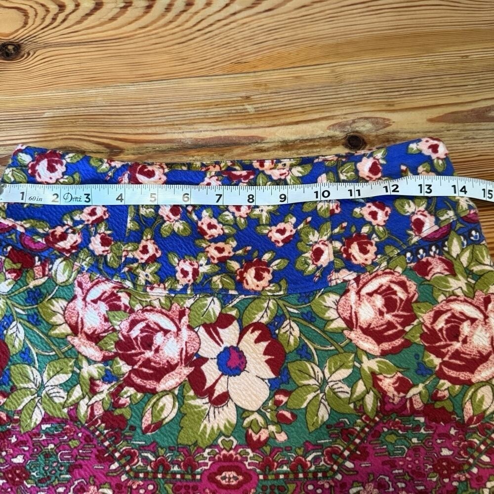 Anthropologie Maeve Skirt Sz 2 Textured Pencil Floral Career Summer Boho Vibrant