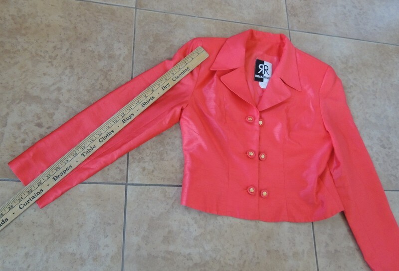 Vintage Designer Blazer Womens Orange Rina Rossi, s. 12 See Measurements Button