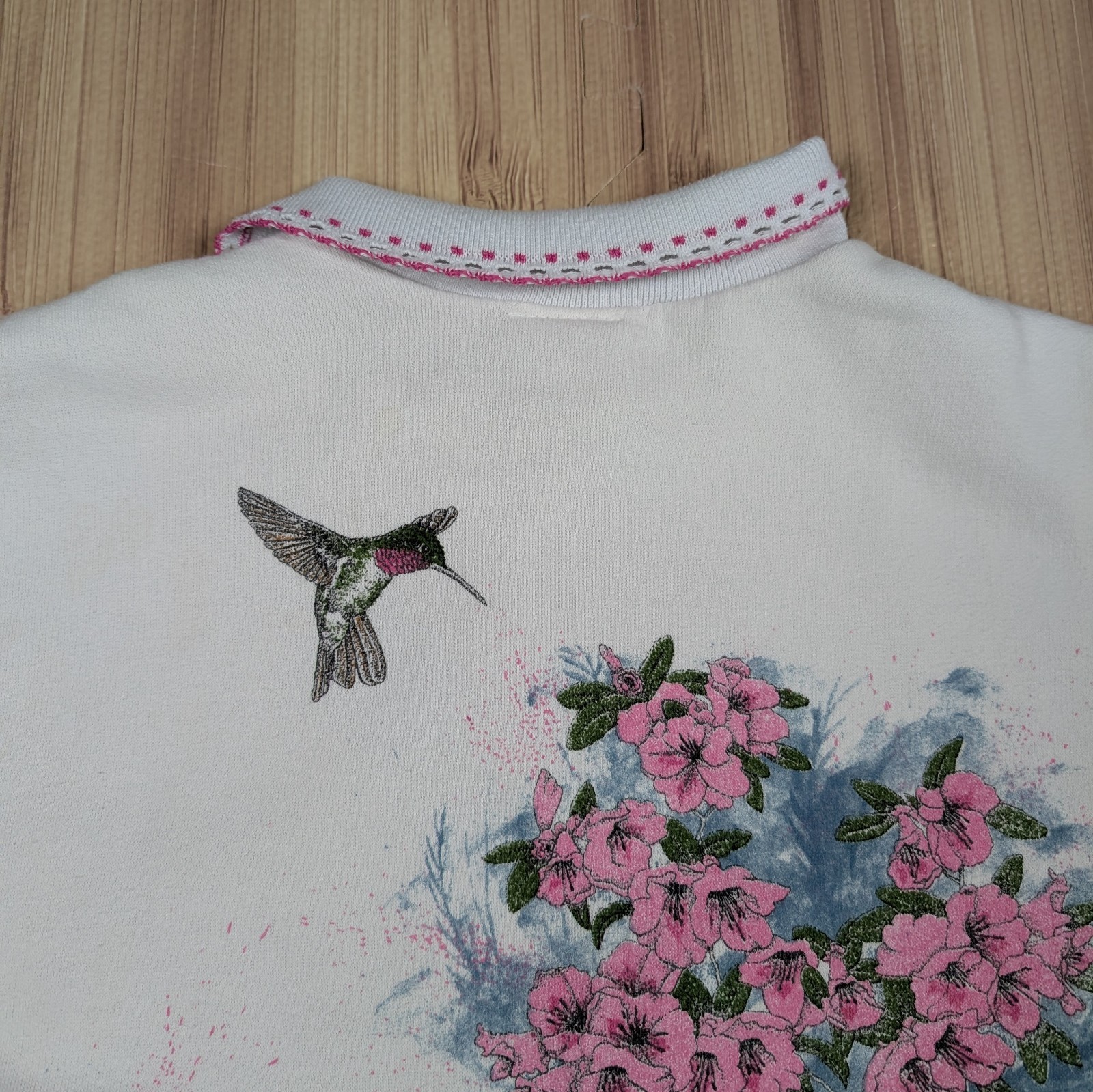 Vintage 90s Art Unlimited Hummingbird Sweatshirt Womens Size M/L Cute Cottage