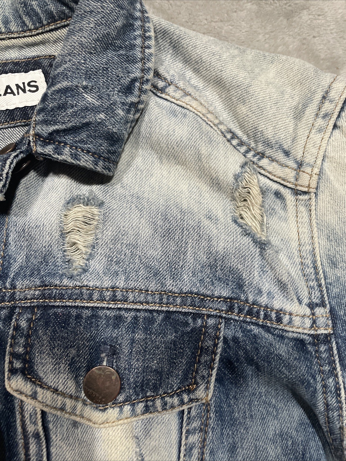 Vintage Denim Jacket Acid Wash Distressed Limited Express EXP 1980’s Sz Small