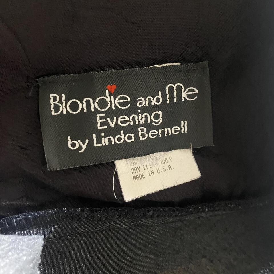 Vintage BLONDIE And Me By Linda BERNELL Black Velvet And Silver Maxi Dress
