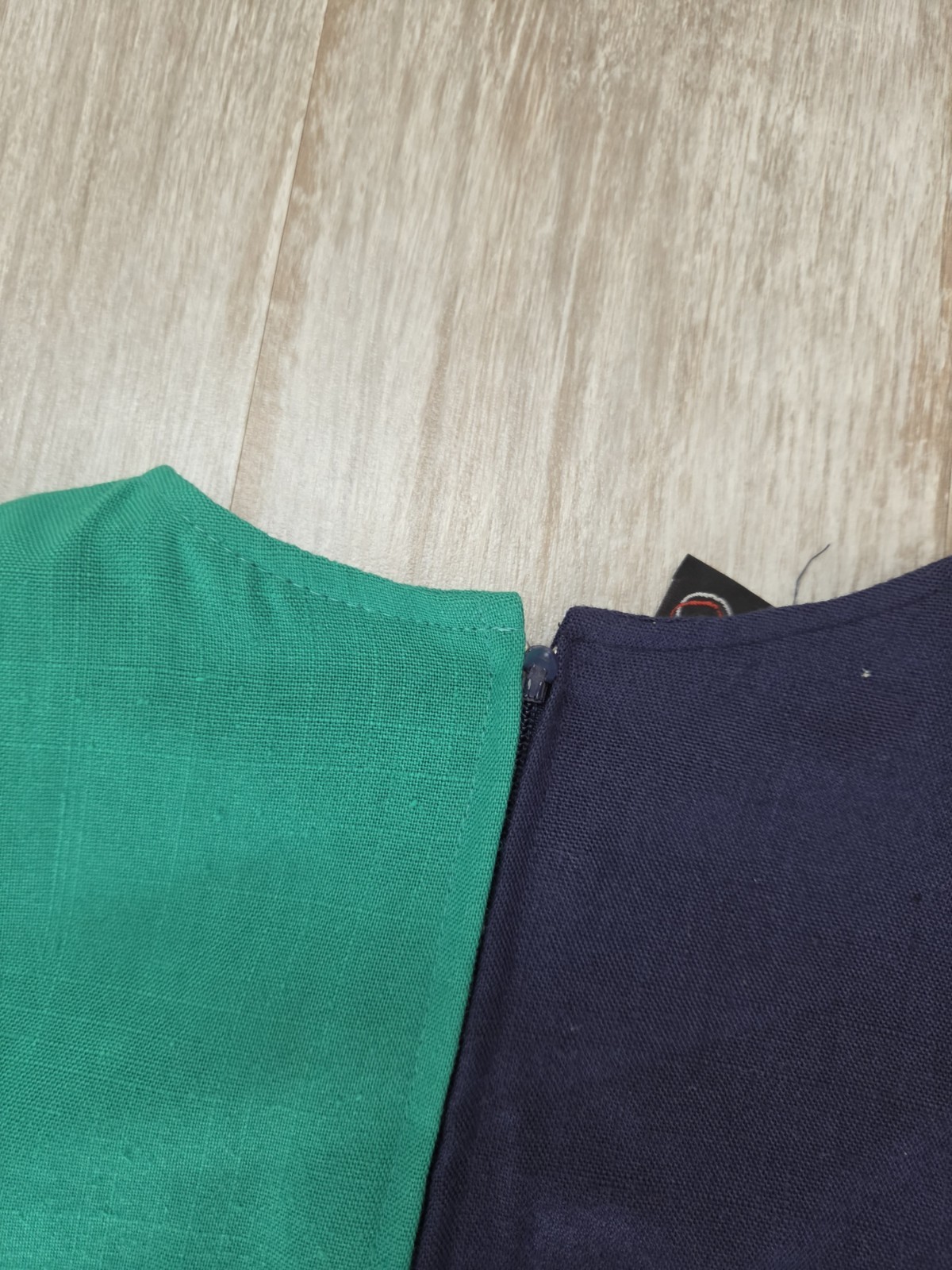 Vintage Damon II Colorblock Sheath Dress Navy Green Gold Button USA Size 10 EUC