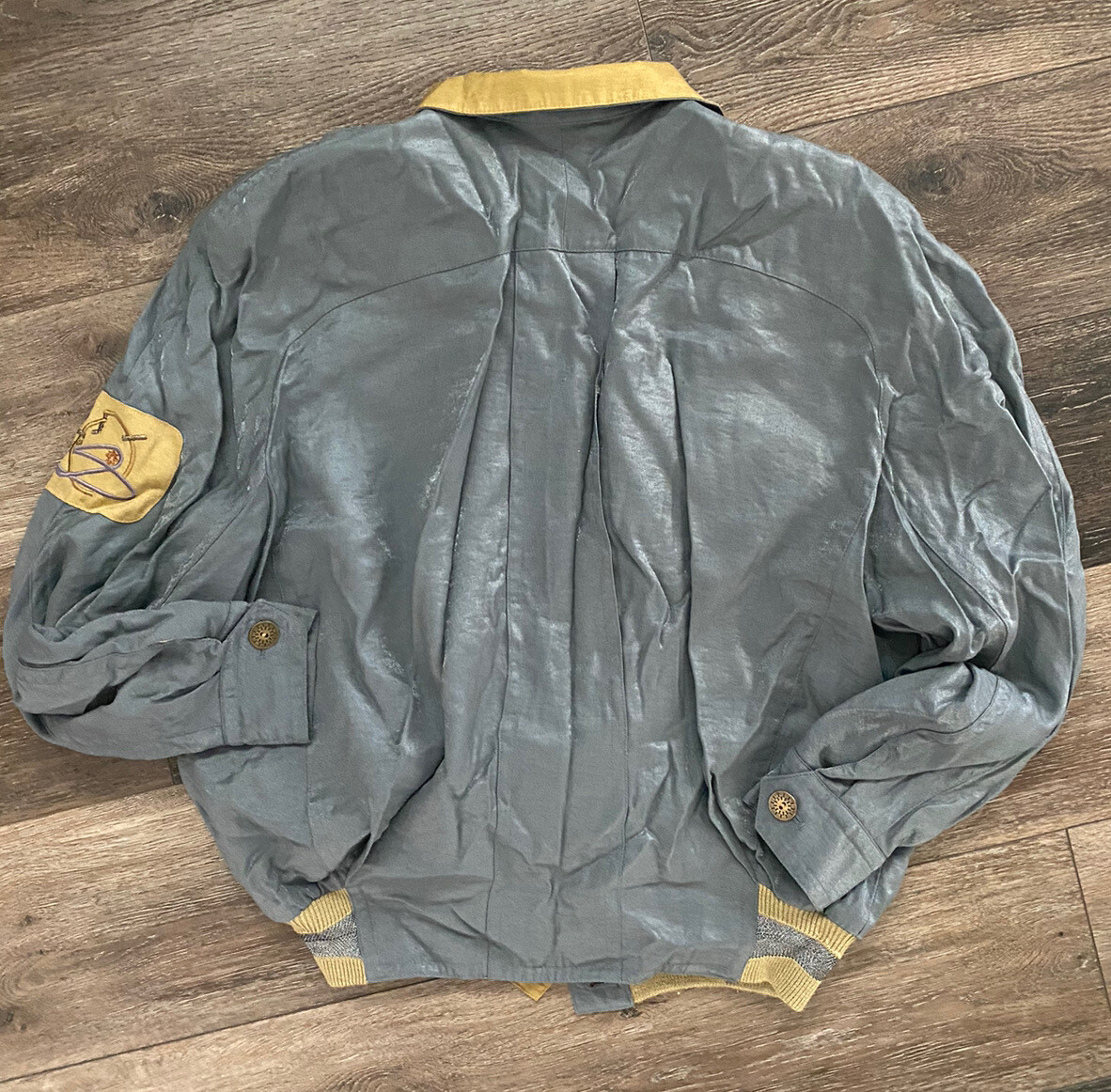 CRISCA Shiny Blue Bomber Jacket Eu 36 US 6 Womens