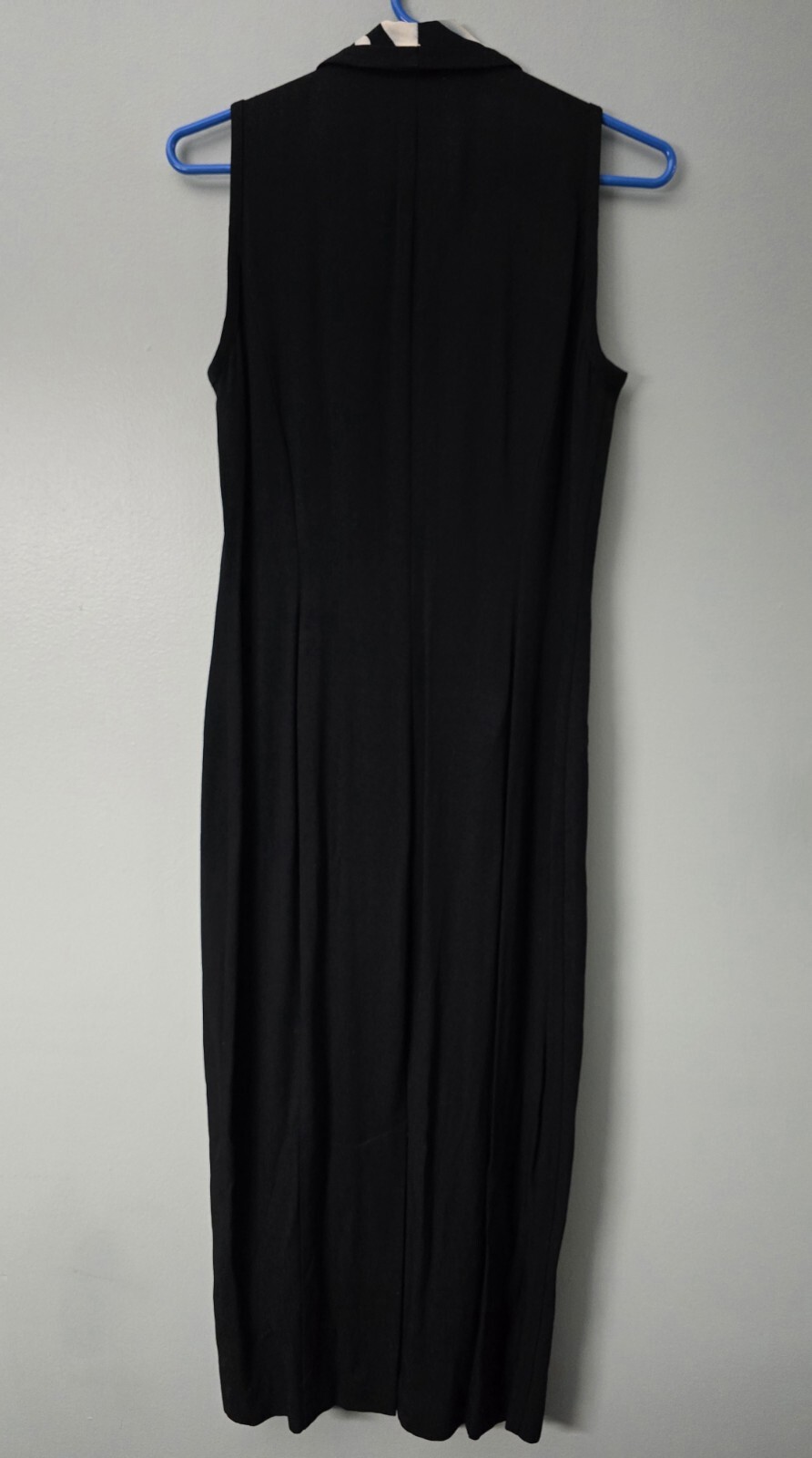 Vintage 90s Danny & Nicole Dress Double Breasted Zebra Collar Black Sz 8