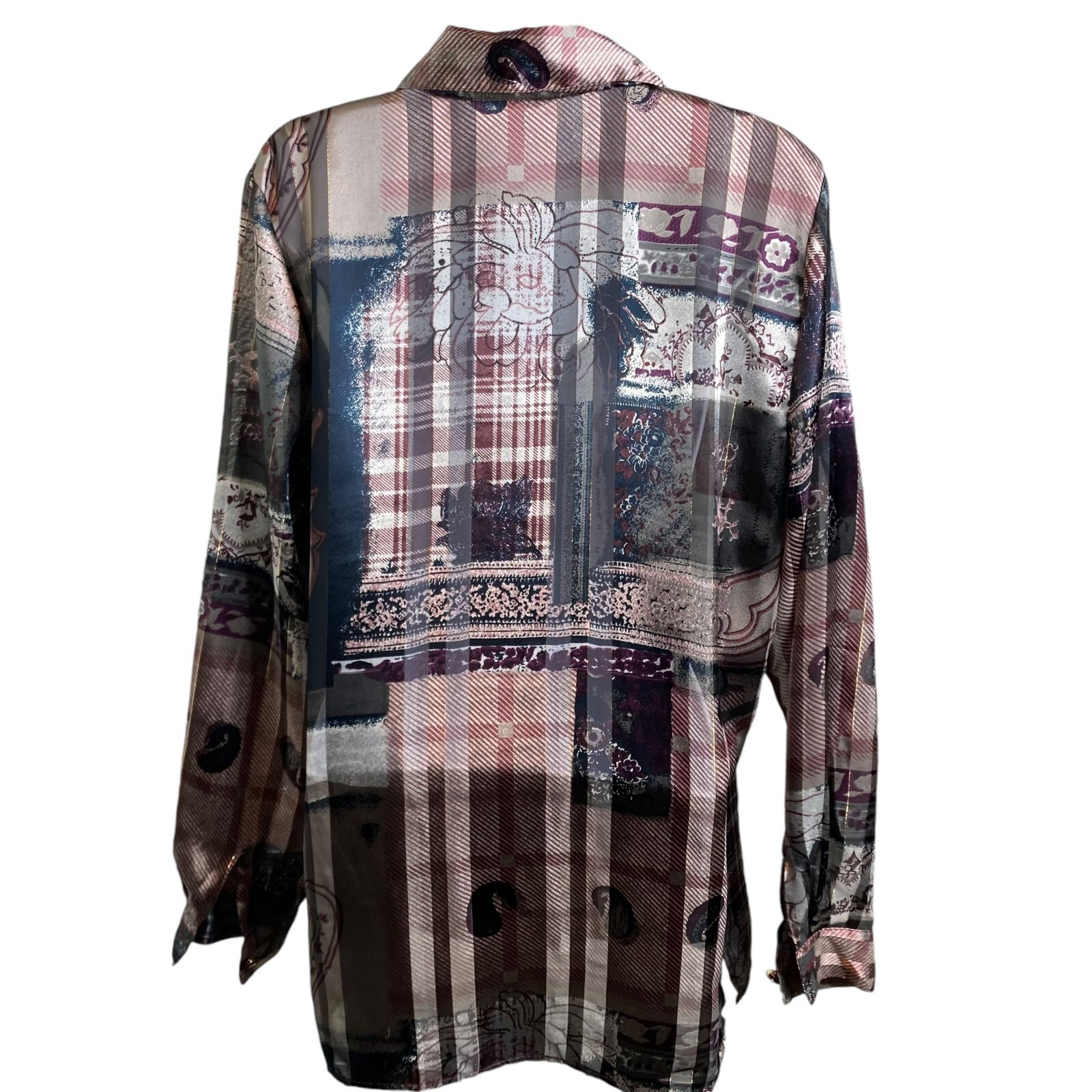 VTG 80s Chagall Womens Post Modern Art Print Blouse Sz 10 Statement Collector
