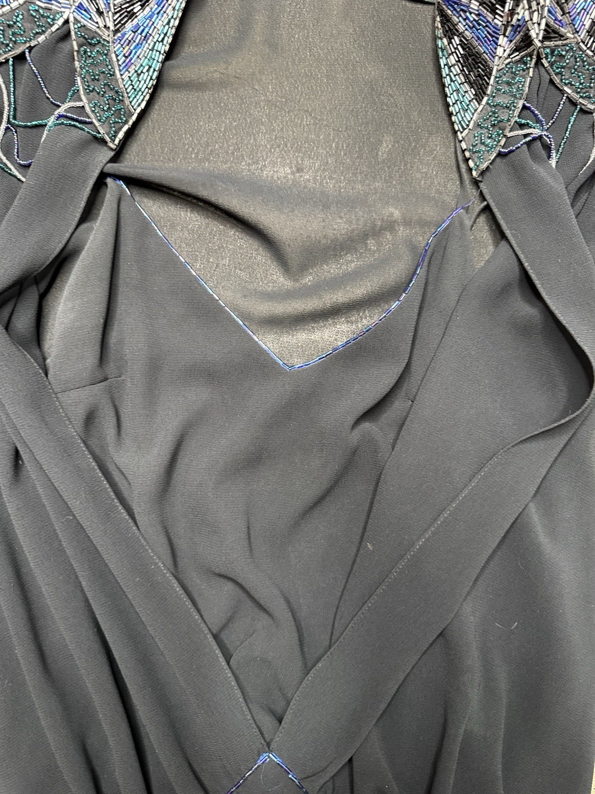 Vintage Casadei Dress Chiffon Black Sheer Drop Waste