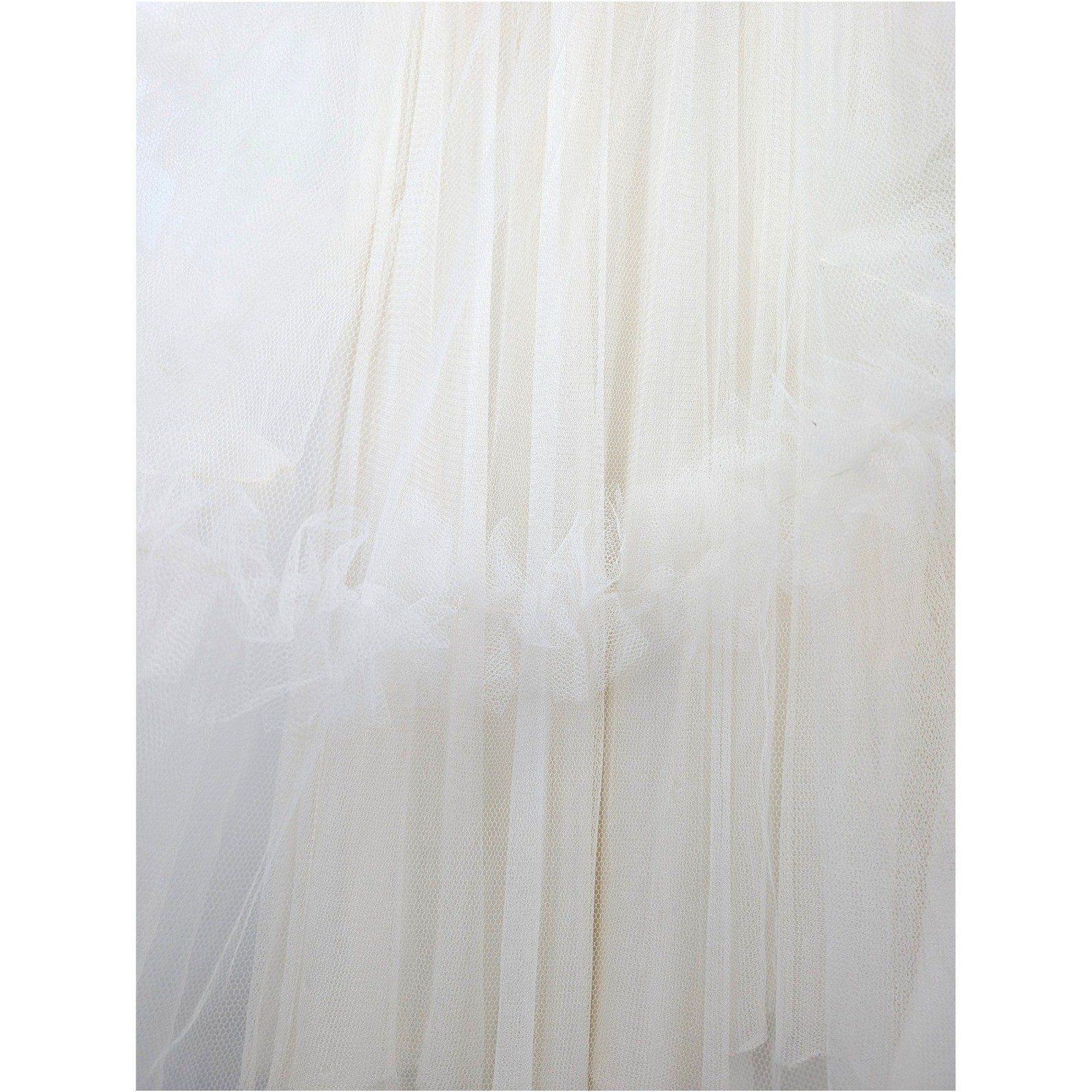 Vintage White Strapless Tulle Party Dress Detachable Shawl Fit & Flare Bridal XS
