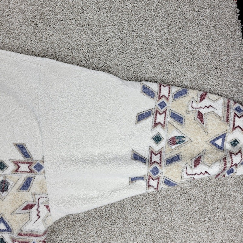 Vintage 90’s Art Unlimited Aztec Sweatshirt Womens M White Brown Phoenix Fleece