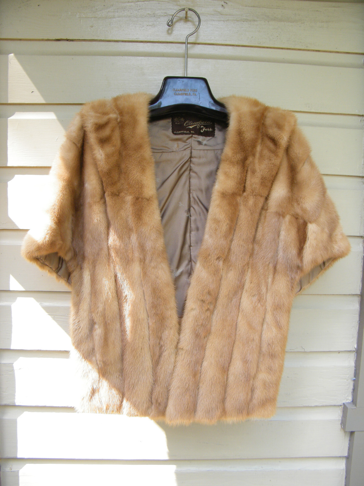 Vtg Royal Pastel Mink Fur Stole Wrap Jacket Shoulder Cape Coat Bridal Clearfield