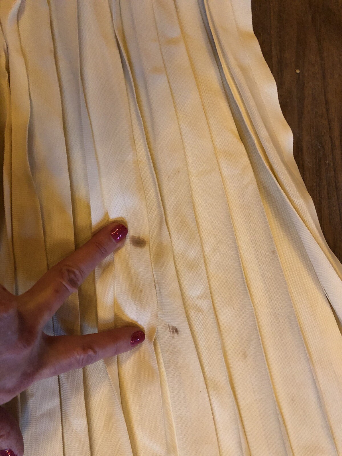 60s Red&White Striped Pleats Stanton Jrs. Mini Dress XS Hippy Chic.Stains/spots