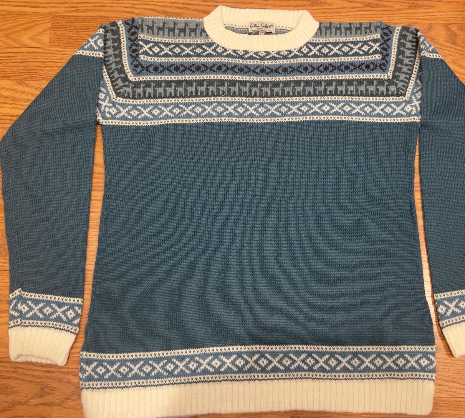 Vintage Alpaca Pullover Sweater – Made in Peru – Size L – Unisex
