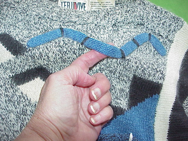 VTG 80s L’EAU VIVE Sweater 3D Work of Abstract Art Ramie Angora Blend sz S/Small