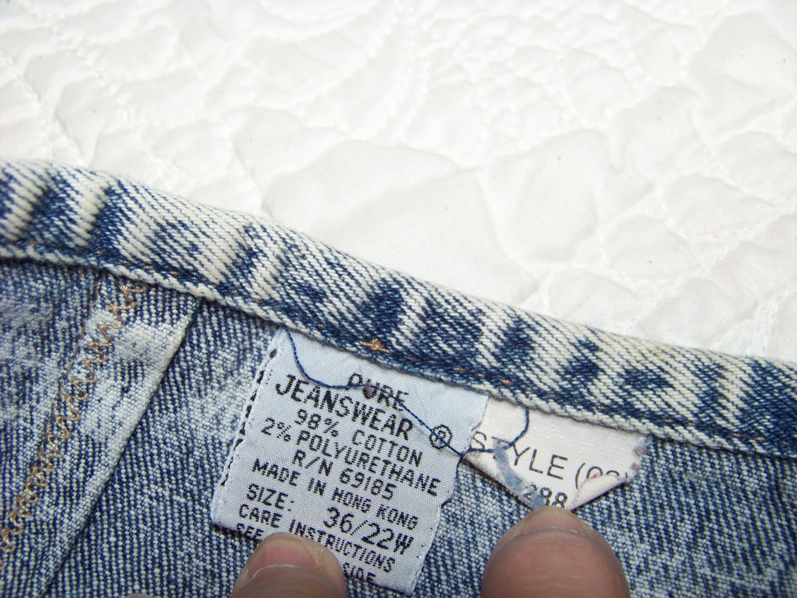 Women s Vintage Pure Jeanswear Acid Wash Jeans – Size 36/22W – See Measurements