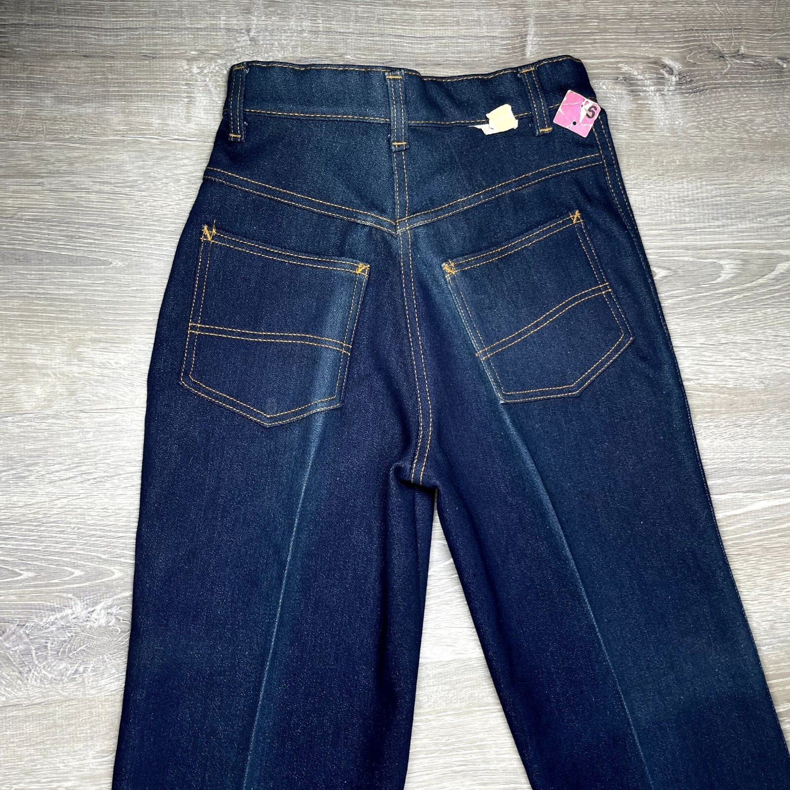 NWT NOS Vintage Womens Sun Belt Magic Band Dark Wash Denim Jeans 25″ – 26″