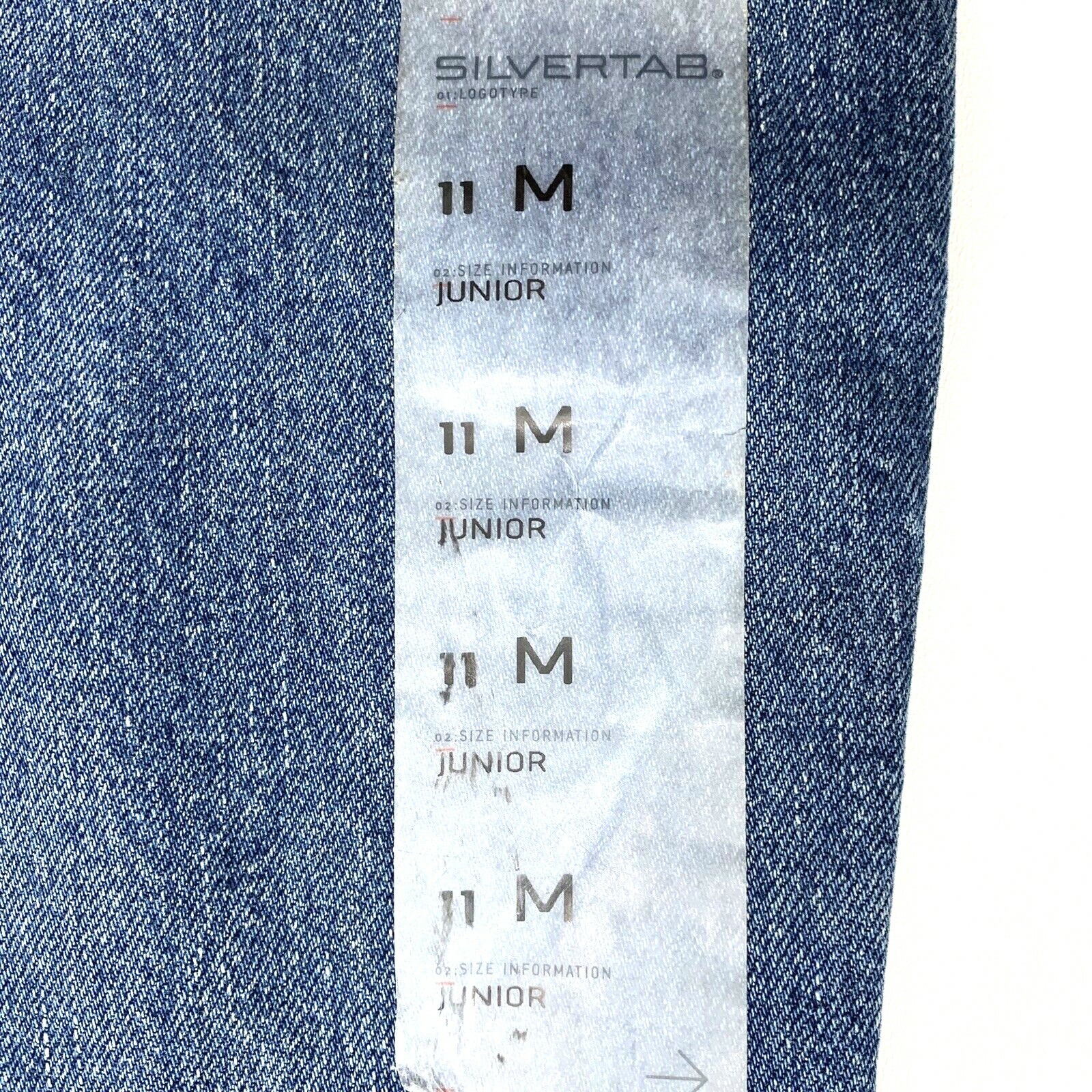 Vintage Levis Silver Tab Juniors Bell Bottom Light Distressed Size 11 NWT 31X33