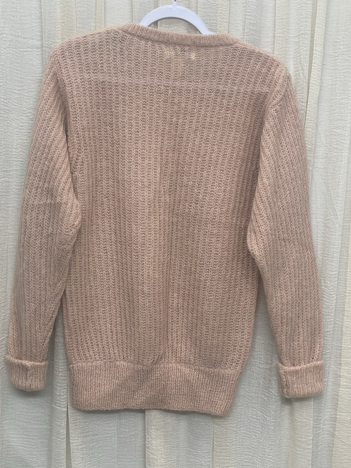 Vintage JH Collectibles Peach Sweater Kid Mohair, Wool, Nylon, Size S
