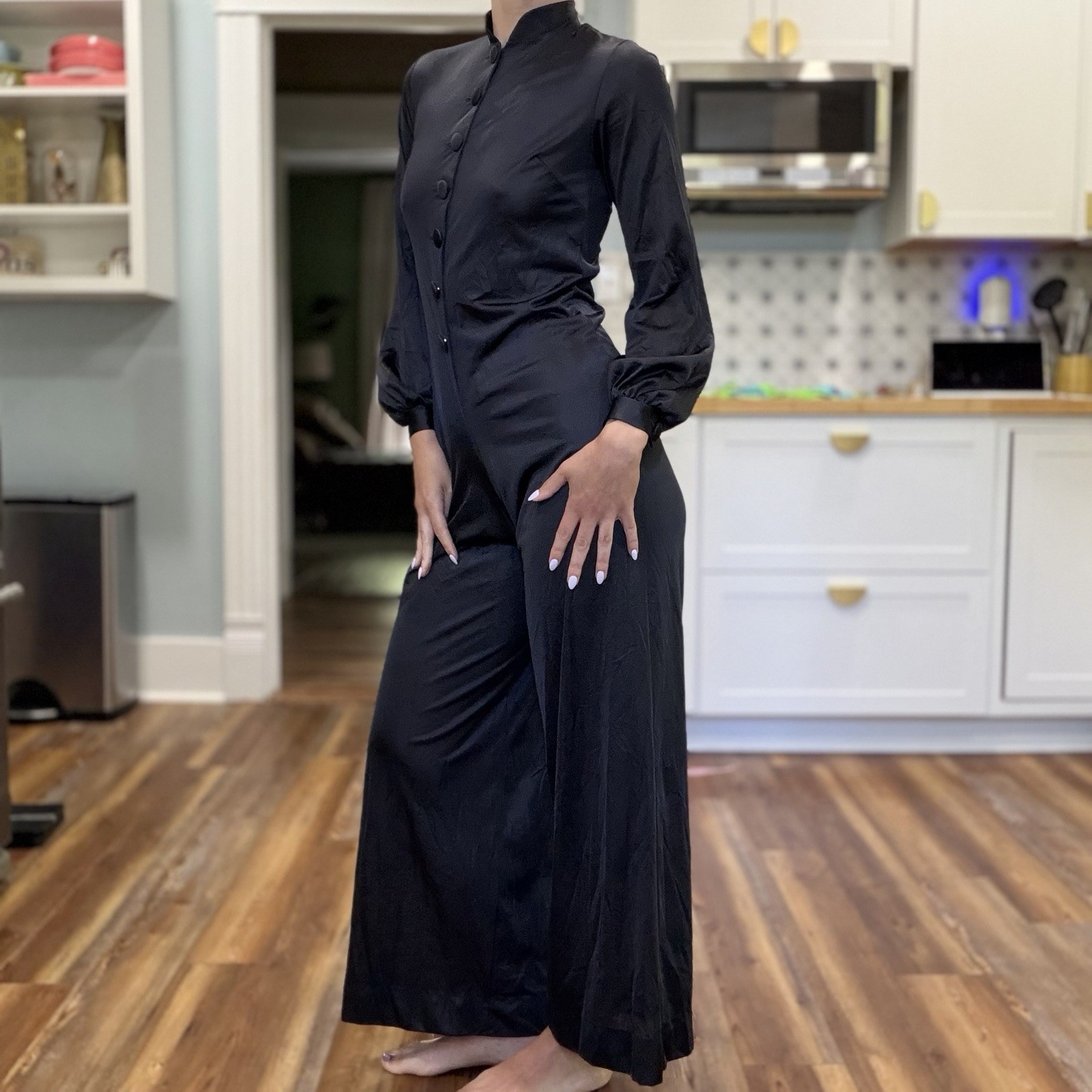 Vintage 70s LeVoy’s Wide Leg Button Jumpsuit