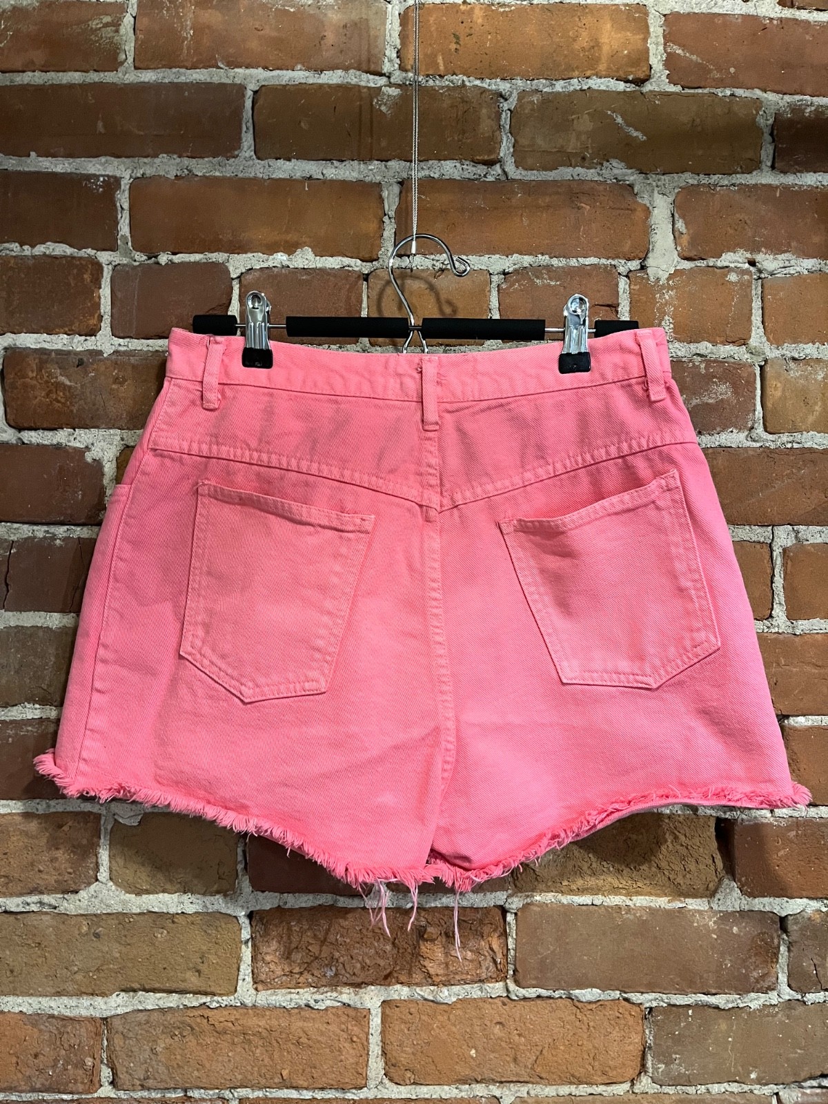 Vintage 90s Neon Pink Made in USA Stratosphere Cut Off Jean Shorts