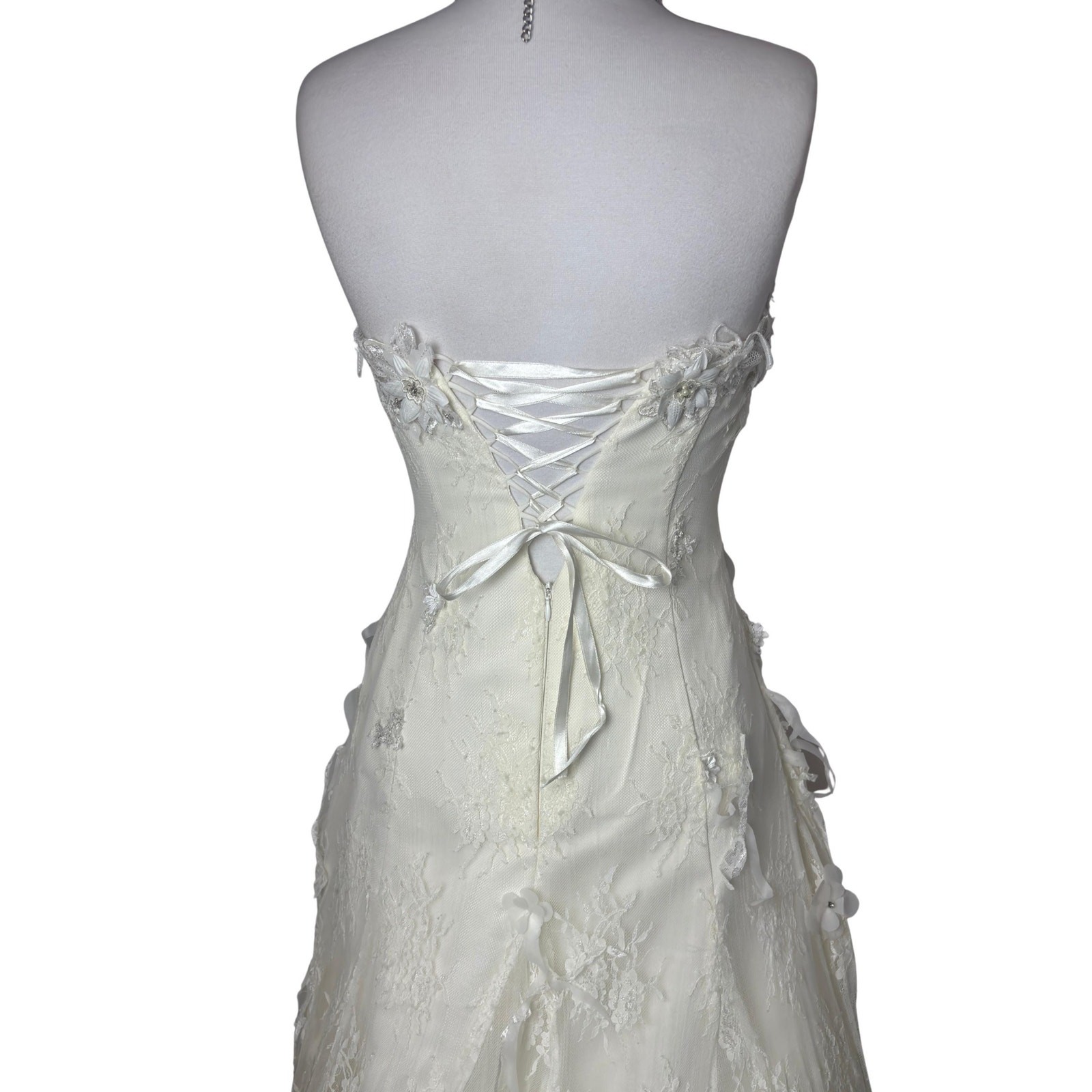 Vintage 3D Floral Wedding Bridal Dress Bride Dress Fairycore Wedding Gown