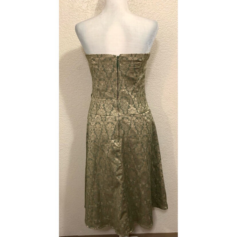Teeze Me Vintage Y2K Green Satin Strapless Dress Juniors 7