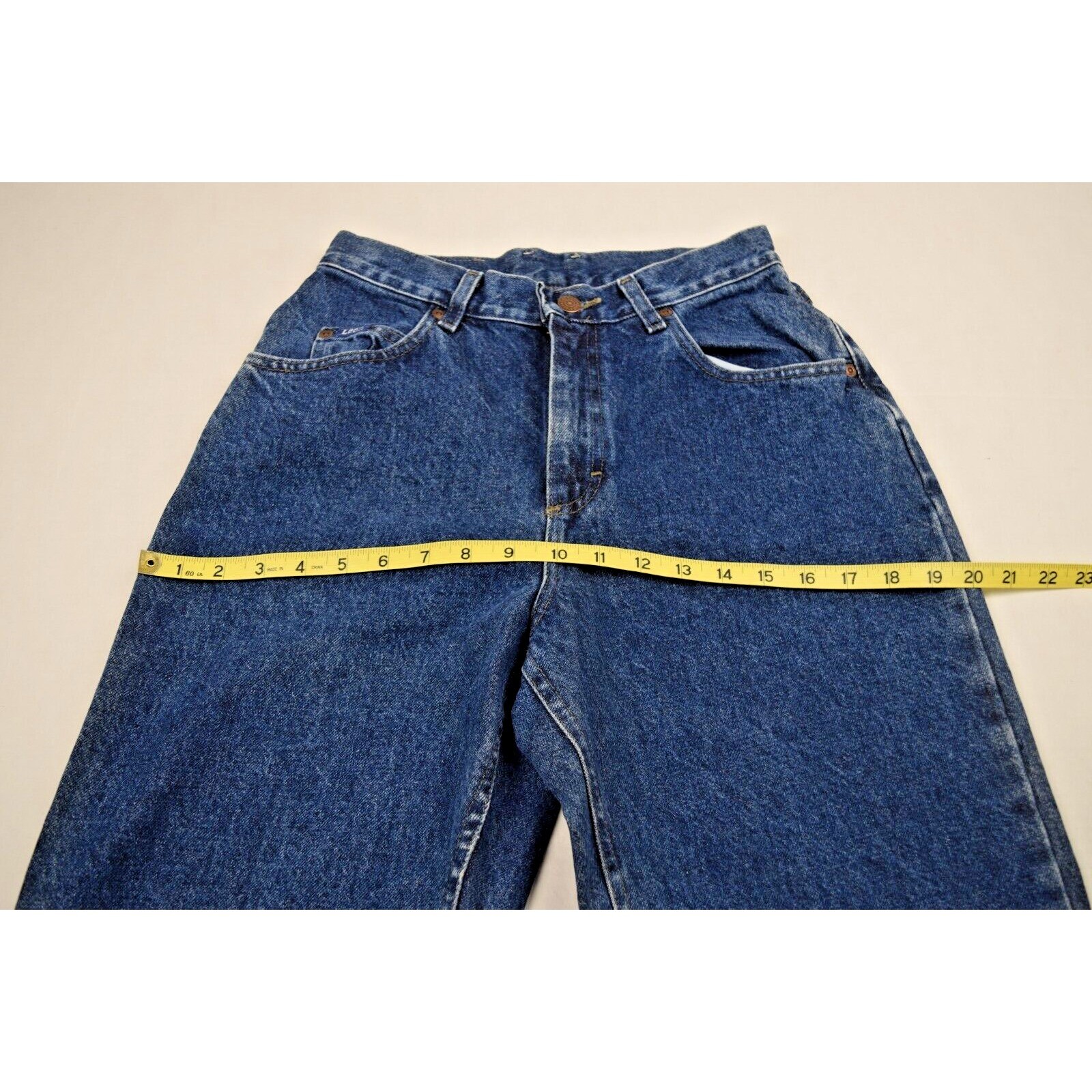 Vintage Lee Jeans 26X31 80s Indigo Wash High Waist Tapered Classic Fit Made USA