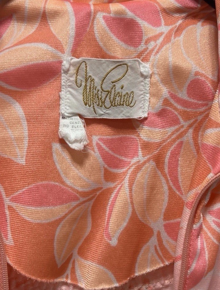 Vintage 70s Miss Elaine Mori Butterfly Floral Peignoir Set Nightgown Robe SZ SM