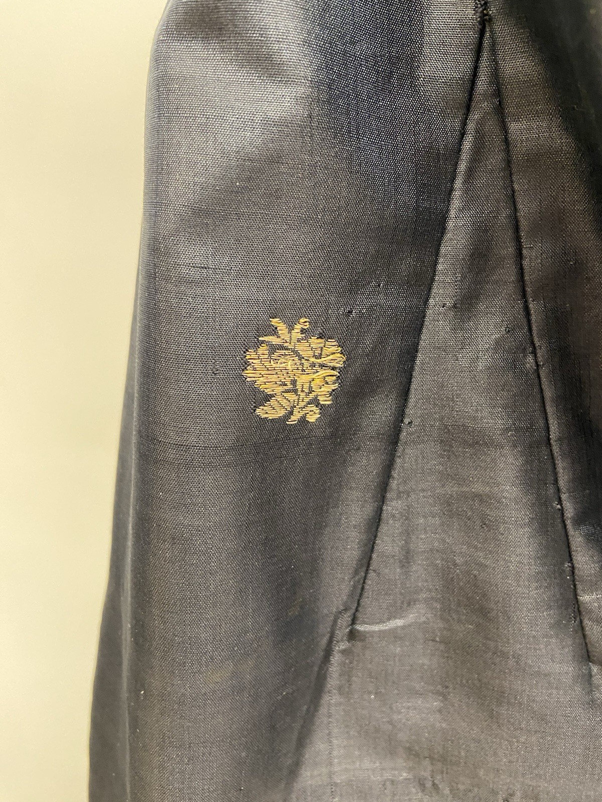 Vintage Indian Silk Dress Lot Costuming Repair Black Gold Lamé Embroidery AS IS